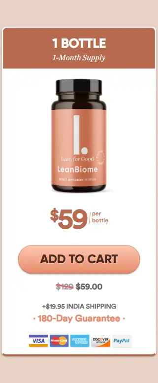 Leanbiome price 1 bottle for $59